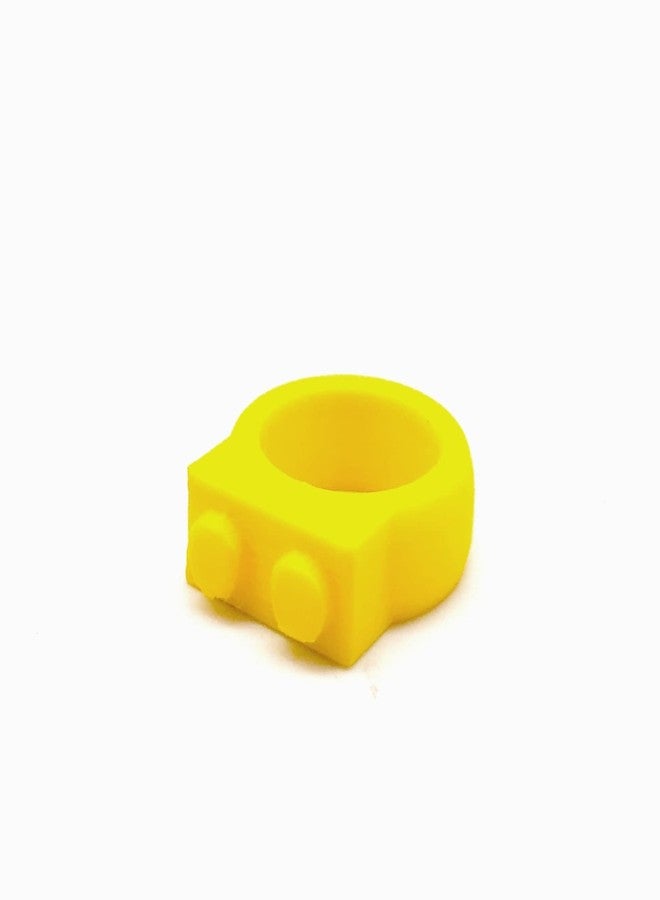 CERO ® 3D Printed Brick Ring for 5 Years Old | Compatible with Lego Technic (Yellow) - Image 1